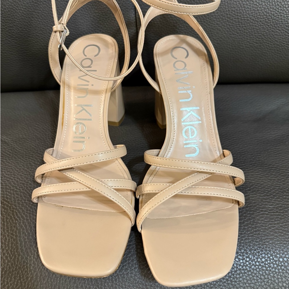 Calvin Klein Women's Nude Strappy Heels